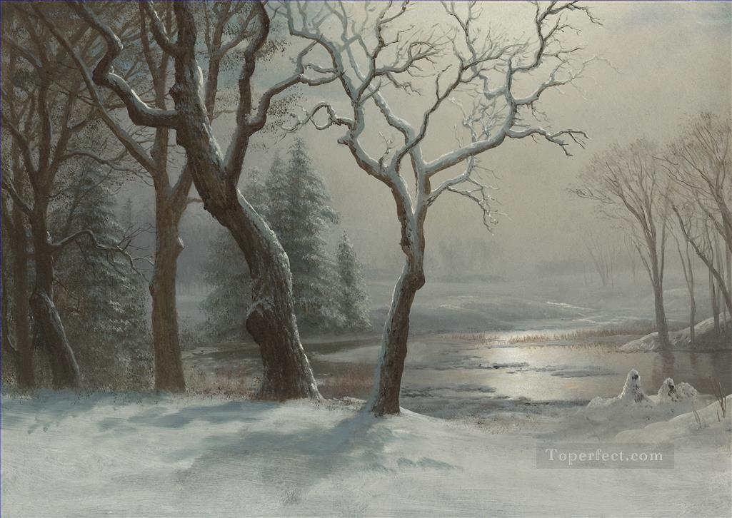 ヨセミテの冬 アメリカ人アルバート・ビアシュタットの雪景色油絵